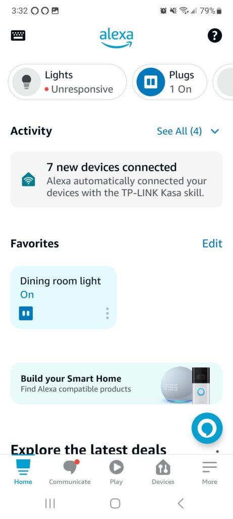 Amazon Alexa Home Unresponsive Light